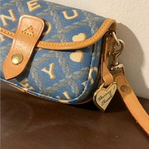Dooney & Bourke Blue and Tan Clutch